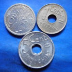 ０１－４９古銭 外国貨幣 フランス領インドシナ 3枚ロール崩し銭