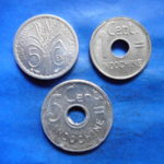 ０１－３９古銭 外国貨幣 フランス領インドシナ 3枚ロール崩し銭