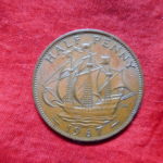 外－１４９古銭 外国貨幣 1967年 HALF PENNY
